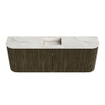 Mondiaz JOYA-DLUX Meuble de salle de bains 113,2 cm - arrondis gauche et droite couleur Shadow - Vasque FAYE position Milieu 1 trou de robinet couleur Ostra SW1423031
