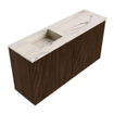 Mondiaz JOYA-DLUX 80cm meuble de salle de bains - couleur Walnut - Vasque FAYE position Gauche 1 trou de robinet couleur Nata. SW1424490