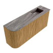 Mondiaz JOYA-DLUX 91.6cm toiletmeubel - ronding links kleur Oak - Wastafel FAYE positie Rechts 1 kraangat kleur Oza. SW1424121