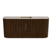 Mondiaz JOYA-DLUX Meuble de salle de bains 93.2cm - arrondis gauche et droite couleur Noyer - Vasque FAYE position Milieu 1 trou de robinet couleur Arena SW1424395