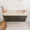 Mondiaz JOYA-DLUX 81.6cm toiletmeubel - ronding links kleur Shadow - Wastafel FAYE positie Rechts 1 kraangat kleur Frappe. SW1422716