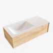 MONDIAZ LUSH Ensemble de meuble salle de bain - 100cm - 1 tiroir - lavabo cloud - lavabo à gauche - 0 trous de robinet - chêne blanchi SW409330