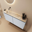 MONDIAZ TURE-DLUX Meuble toilette - 100cm - Clay - EDEN - vasque Frappe - position gauche - sans trou de robinet SW1102694