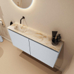 MONDIAZ TURE-DLUX Meuble WC 100cm Clay. EDEN lavabo Frappe position gauche. Sans trou de robinet. SW1102694