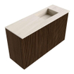 Mondiaz JOYA-DLUX 70cm meuble de salle de bains - couleur Walnut - Vasque FAYE position Droite Sans trou de robinet couleur Meli. SW1424401
