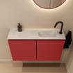 MONDIAZ TURE-DLUX meuble de toilette 80 cm Fire. EDEN lavabo Opalo position droite. Avec 1 trou de robinet. SW1104310