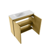 MONDIAZ TURE-DLUX Meuble toilette - 60cm - Oro - EDEN - vasque Opalo - position gauche - 1 trou de robinet SW1104433