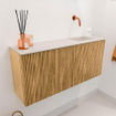 Mondiaz JOYA-DLUX 90cm meuble de salle de bains - couleur Chêne - Lavabo FAYE position Droite Sans trou de robinet couleur Meli. SW1423940