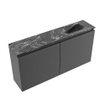 MONDIAZ TURE-DLUX 100cm meuble WC Dark Grey. EDEN lavabo Lava position droite. Sans trou de robinet. SW1103797