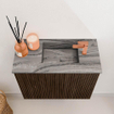 Mondiaz JOYA-DLUX Meuble de toilette 50cm - couleur Walnut - Vasque FAYE position Droite 1 trou de robinet couleur Sombra. SW1424732