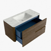 Mondiaz CIRO-DLUX Meuble de salle de bains - 100x45x50cm - plan vasque solid surface Opalo - 1 vasque Centrale - sans trous de robinetterie - 2 tiroirs - Dusk SW1532939