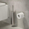 Geesa Nemox Brosse de toilette - montage mural - tête de brosse blanche - inox brossé 0653456