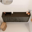Mondiaz JOYA 111.6cm meuble de salle de bains - arrondi droit couleur Shadow - Vasque FAYE position Gauche 1 trou de robinet couleur Urban SW1421523