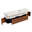 MONDIAZ THOR-DLUX 200cm meuble de salle de bains arrondi gauche + droite couleur Ruby avec 2 tiroirs et 2 portes. Vasque suspendue CLOUD Milieu 1 trou de robinet couleur Ostra. SW1467017