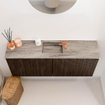Mondiaz JOYA-DLUX 100cm toiletmeubel - kleur Walnut - Wastafel FAYE positie Midden 1 kraangat kleur Oza. SW1424566