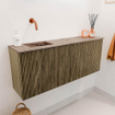 Mondiaz JOYA-DLUX 100cm meuble de salle de bains - couleur Dusk - Vasque FAYE position Gauche Sans trou de robinet couleur Arena. SW1425763