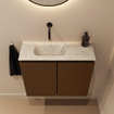 MONDIAZ TURE-DLUX Meuble toilette - 60cm - Rust - EDEN - vasque Ostra - position gauche - sans trou de robinet SW1105072