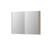 INK Spk2 armoire de toilette 100x14x74cm 2 portes miroir double face interrupteur et prise mfc ivoire chêne SW798165