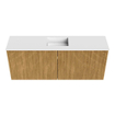 Mondiaz JOYA 100cm meuble de salle de bains - couleur Oak - Vasque FAYE position Milieu Sans trou de robinet couleur Talc. SW1421138