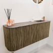 Mondiaz JOYA-DLUX 101.6cm meuble de toilette - arrondi gauche couleur Dusk - Vasque FAYE position Droite 1 trou de robinet couleur Oza. SW1426013