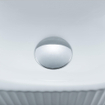 QeramiQ Fuente Ensemble de Lavabo - 40x21.5x12cm - strié - demi-rond - céramique - ensemble de robinet chrome - bouchon de vidange - siphon réduit - blanc mat SW1233079
