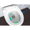 Geberit AquaClean Mera Comfort – WC japonais avec extraction des odeurs, séchage à air chaud, douchette intime, abattant soft-close, plaque de recouvrement chromée brillante – Blanc brillant GA13633