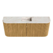 Mondiaz JOYA-DLUX Meuble de toilette 103,2cm - arrondi gauche et droite couleur Oak - Vasque FAYE position Milieu 1 trou de robinet couleur Frappe. SW1421944