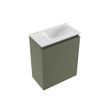 MONDIAZ TURE-DLUX Meuble de toilettes 40 cm Army. EDEN vasque Opalo position droite. Avec 1 trou de robinet. SW1104190