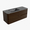 Mondiaz CIRO-DLUX Badkamermeubelset - 120x45x50cm - Solid surface wastafel Lava - 1 wasbak Links - 1 kraangat - 2 lades - Walnut SW1530150