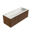 MONDIAZ KURVE-DLUX 120cm Meuble salle de bain - couleur Walnut - 1 tiroir - vasque BIG LARGE centre - 2 trous de robinet - couleur Ostra SW1137863