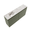 MONDIAZ TURE-DLUX Meuble toilette - 100cm - Army - EDEN - vasque Glace - position gauche - sans trou de robinet SW1103163