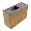 Mondiaz JOYA-DLUX 60cm toiletmeubel - kleur Oak - Wastafel FAYE positie Links Zonder kraangat kleur Sombra. SW1424242