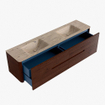 Mondiaz CIRO-DLUX Ensemble de meubles de salle de bains - 190x45x50cm - vasque en solid surface Arena - 2 lavabos double - sans trous de robinet - 4 tiroirs - Ruby SW1531760