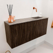 Mondiaz JOYA-DLUX 90cm meuble de toilette - couleur Walnut - Lavabo FAYE position Droite Sans trou de robinet couleur Oza SW1424582