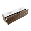 Mondiaz VICA Badkameronderkast - 200x50x45cm - 4 lades - cloud wastafel - dubbel - zonder kraangat - Talc SW1175249