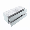 MONDIAZ VICA-DLUX Ensemble meuble de salle de bains - 130cm - meuble bas clay - 2 tiroirs - lavabo encastré cloud central - 1 trou de robinet - version haute 60cm - glace SW1088176