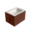 MONDIAZ KURVE-DLUX Meuble de salle de bains 60cm couleur Ruby avec 1 tiroir et 0 porte. Lavabo CLOUD Central sans trou de robinet Meli. SW1431992