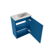 MONDIAZ TURE-DLUX Meuble toilette - 40cm - Jeans - EDEN - vasque Glace - position droite - sans trou de robinet SW1103308