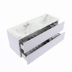 MONDIAZ VICA-DLUX Ensemble meuble de salle de bains - 120cm - meuble bas cale - 2 tiroirs - lavabo encastré cloud double - 2 trous de robinet - version haute 60cm - frape SW1089025