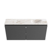 MONDIAZ TURE-DLUX Meuble toilette - 100cm - Dark Grey - EDEN - vasque Frappe - position droite - sans trou de robinet SW1102729