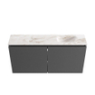 MONDIAZ TURE-DLUX Meuble WC 100 cm Dark Grey. EDEN lavabo Frappe position droite. Sans trou de robinet. SW1102729