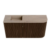 Mondiaz JOYA-DLUX Meuble de salle de bains 81,6cm - arrondi droit couleur Walnut - Vasque FAYE position Gauche Sans trou de robinet couleur Saba SW1424722