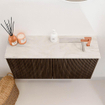 Mondiaz JOYA-DLUX Meuble de salle de bains - 80cm - couleur Walnut - Vasque FAYE position Droite 1 trou de robinet couleur Ostra. SW1422609