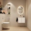 MONDIAZ TURE-DLUX meuble WC 60cm Talc. EDEN vasque Ostra position gauche. Sans trou de robinet. SW1104633