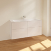 Villeroy & Boch Finion meuble bas pour lavabo - avec 4 tiroirs 119.6X59.1X49.8cm - pour lavabo-meuble 4164 C5/C1/C2/CB blanc brillant SW106679