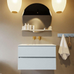 Mondiaz VICA-DLUX ensemble de meuble de salle de bain - 80cm - meuble sous-vasque argile - 2 tiroirs - lavabo encastré nuage milieu - sans trous de robinet - version haute 60cm - opalo SW1086508