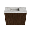 Mondiaz JOYA-DLUX Meuble de toilette 50cm - couleur Walnut - Lavabo FAYE position Gauche Sans trou de robinet couleur Glace SW1422356