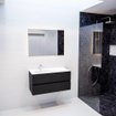 MONDIAZ VICA Ensemble de meuble salle de bain - 100cm - 2 tiroirs - lavabo Cloud gauche - 1 trou de robinet - solid surface urban SW410249