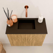 Mondiaz JOYA 50cm toiletmeubel - kleur Oak - Wastafel FAYE positie Midden Zonder kraangat kleur Urban. SW1421154