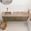 Mondiaz JOYA-DLUX Meuble de salle de bains 111.6cm - arrondi droit couleur Dusk - Vasque FAYE position Gauche Sans trou de robinet couleur Arena. SW1425787